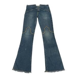 RARE Vintage 90s JNCO blue denim jeans with accent stitching